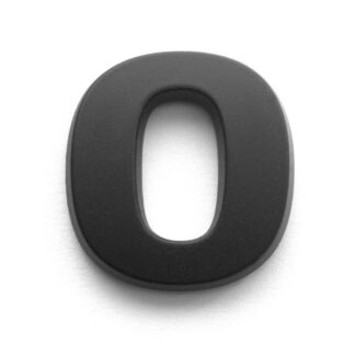 0, 3D Kunststoffziffer, selbstklebend, mattschwarz