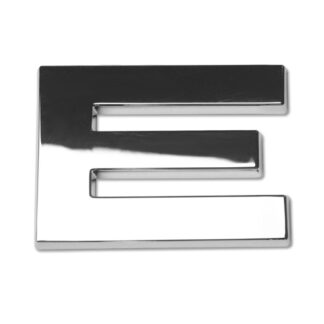 E, 3D Chrombuchstabe