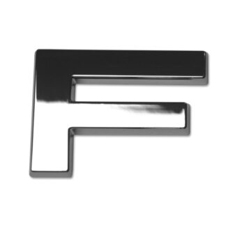 F, 3D Chrombuchstabe