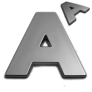 A, 3D Chrombuchstabe 50mm
