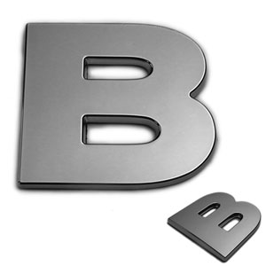 B, 3D Chrombuchstabe 50mm