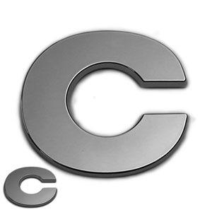 C, 3D Chrombuchstabe 50mm