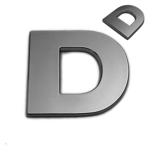 D, 3D Chrombuchstabe 50mm