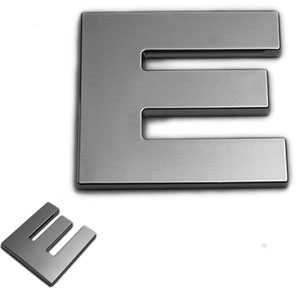 E, 3D Chrombuchstabe 50mm