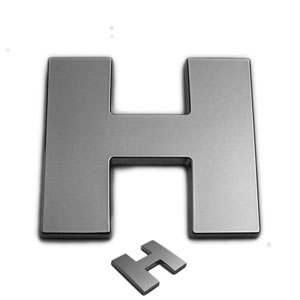 H, 3D Chrombuchstabe 50mm