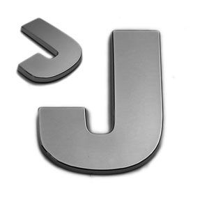 J, 3D Chrombuchstabe 50mm