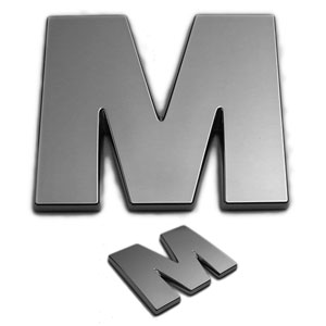 M, 3D Chrombuchstabe 50mm