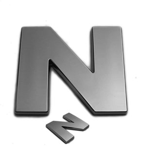 N, 3D Chrombuchstabe 50mm