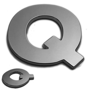 Q, 3D Chrombuchstabe 50mm