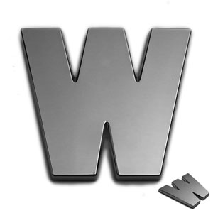 W, 3D Chrombuchstabe 50mm