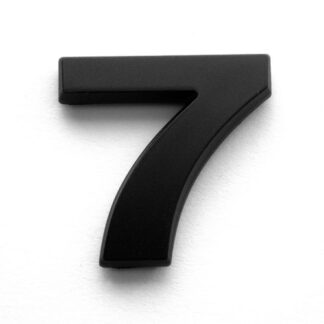 7, 3D Kunststoffziffer, selbstklebend, mattschwarz