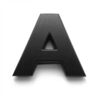 A, 3D Kunststoffbuchstabe, selbstklebend, mattschwarz