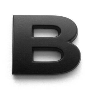 B, 3D Kunststoffbuchstabe, selbstklebend, mattschwarz