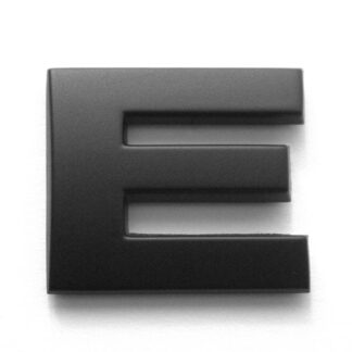 E, 3D Kunststoffbuchstabe, selbstklebend, mattschwarz