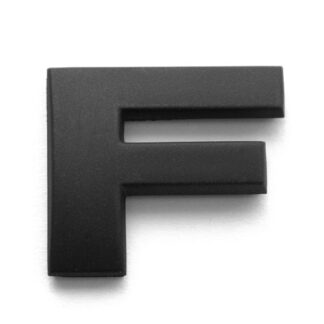 F, 3D Kunststoffbuchstabe, selbstklebend, mattschwarz