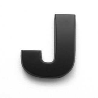 J, 3D Kunststoffbuchstabe, selbstklebend, mattschwarz