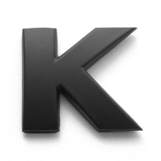 K, 3D Kunststoffbuchstabe, selbstklebend, mattschwarz