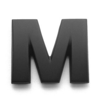 M, 3D Kunststoffbuchstabe, selbstklebend, mattschwarz