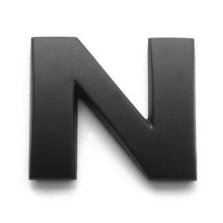 N, 3D Kunststoffbuchstabe, selbstklebend, mattschwarz