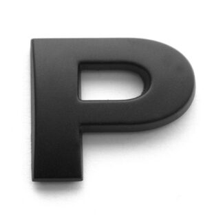 P, 3D Kunststoffbuchstabe, selbstklebend, mattschwarz