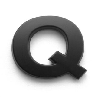 Q, 3D Kunststoffbuchstabe, selbstklebend, mattschwarz