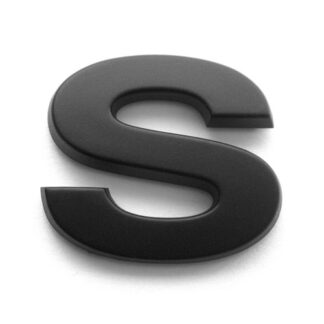 S, 3D Kunststoffbuchstabe, selbstklebend, mattschwarz