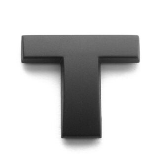 T, 3D Kunststoffbuchstabe, selbstklebend, mattschwarz