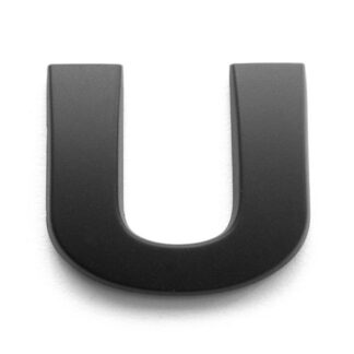 U, 3D Kunststoffbuchstabe, selbstklebend, mattschwarz