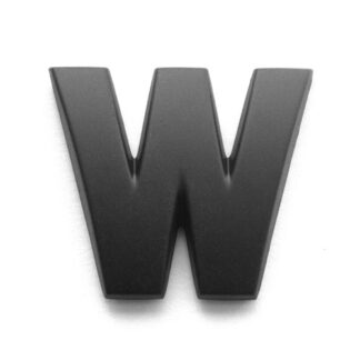 W, 3D Kunststoffbuchstabe, selbstklebend, mattschwarz
