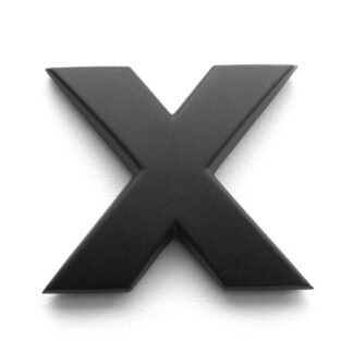 X, 3D Kunststoffbuchstabe, selbstklebend, mattschwarz