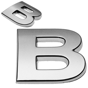 B, 3D Chrombuchstabe