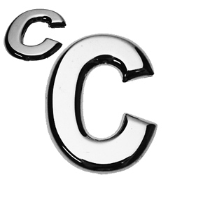 C, 3D Buchstabe flach