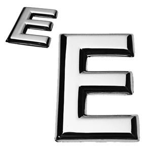 E, 3D Buchstabe flach