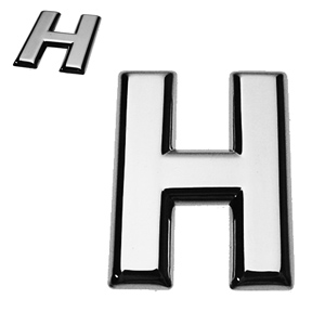 H, 3D Buchstabe flach