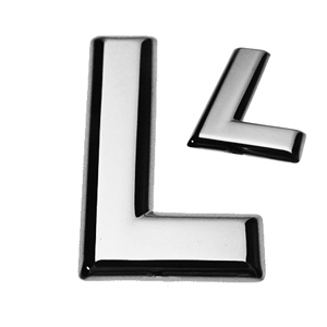 L, 3D Buchstabe flach