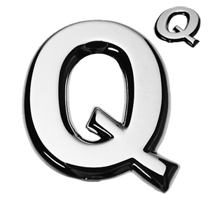 Q, 3D Buchstabe flach