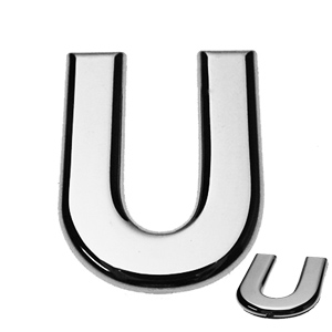 U, 3D Buchstabe flach