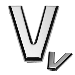 V, 3D Buchstabe flach