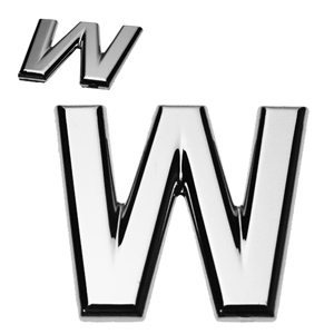 W, 3D Buchstabe flach