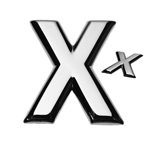 X, 3D Buchstabe flach