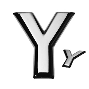 Y, 3D Buchstabe flach
