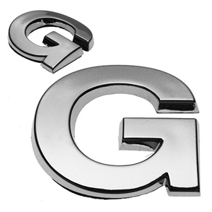 G, 3D Chrombuchstabe