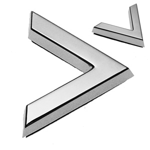 > Größer als, 3D Zeichen