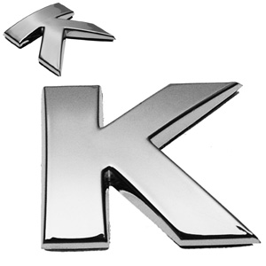 K, 3D Chrombuchstabe