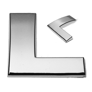 L, 3D Chrombuchstabe