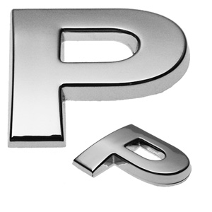 P, 3D Chrombuchstabe