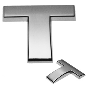 T, 3D Chrombuchstabe