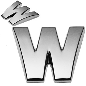 W, 3D Chrombuchstabe