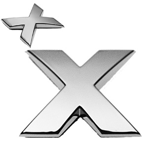 X, 3D Chrombuchstabe