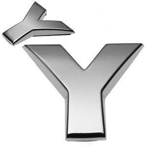 Y, 3D Chrombuchstabe
